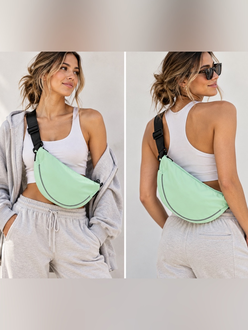 FP Movement by Free People Mint Crescent Crossbody Athleisure Gorpcore Bag